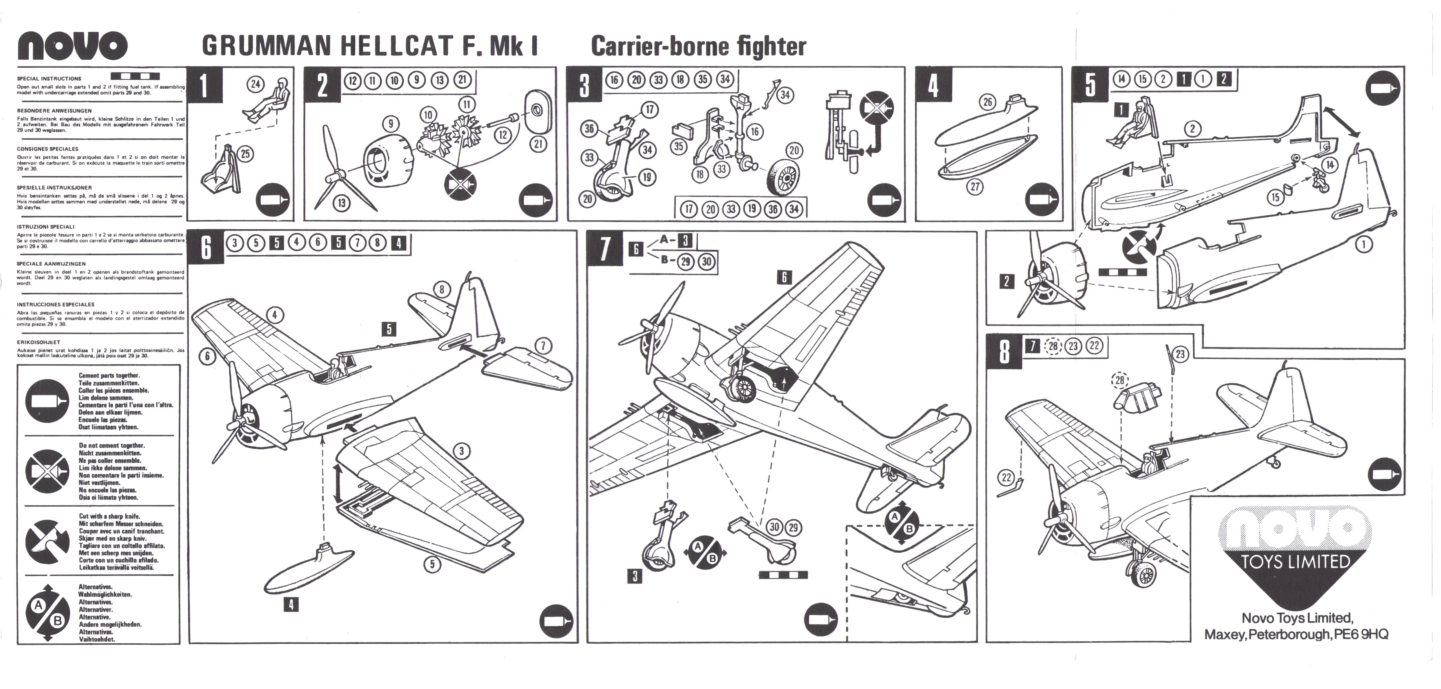 Инструкция по сборке NOVO Toys Ltd F245 Hellcat F.M.1